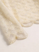 Women's Handmade Faux Pearl Tassel Semi-Sheer Blouse