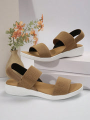 Women's Breathable Canvas Flat Bottom Slip-On Sandals